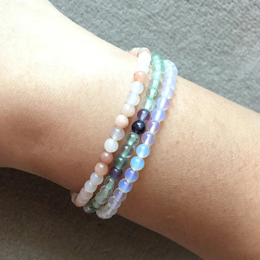 HARMONY & HEALING-Green Aventurine,Amazonite & Snow Quartz- 3/pc